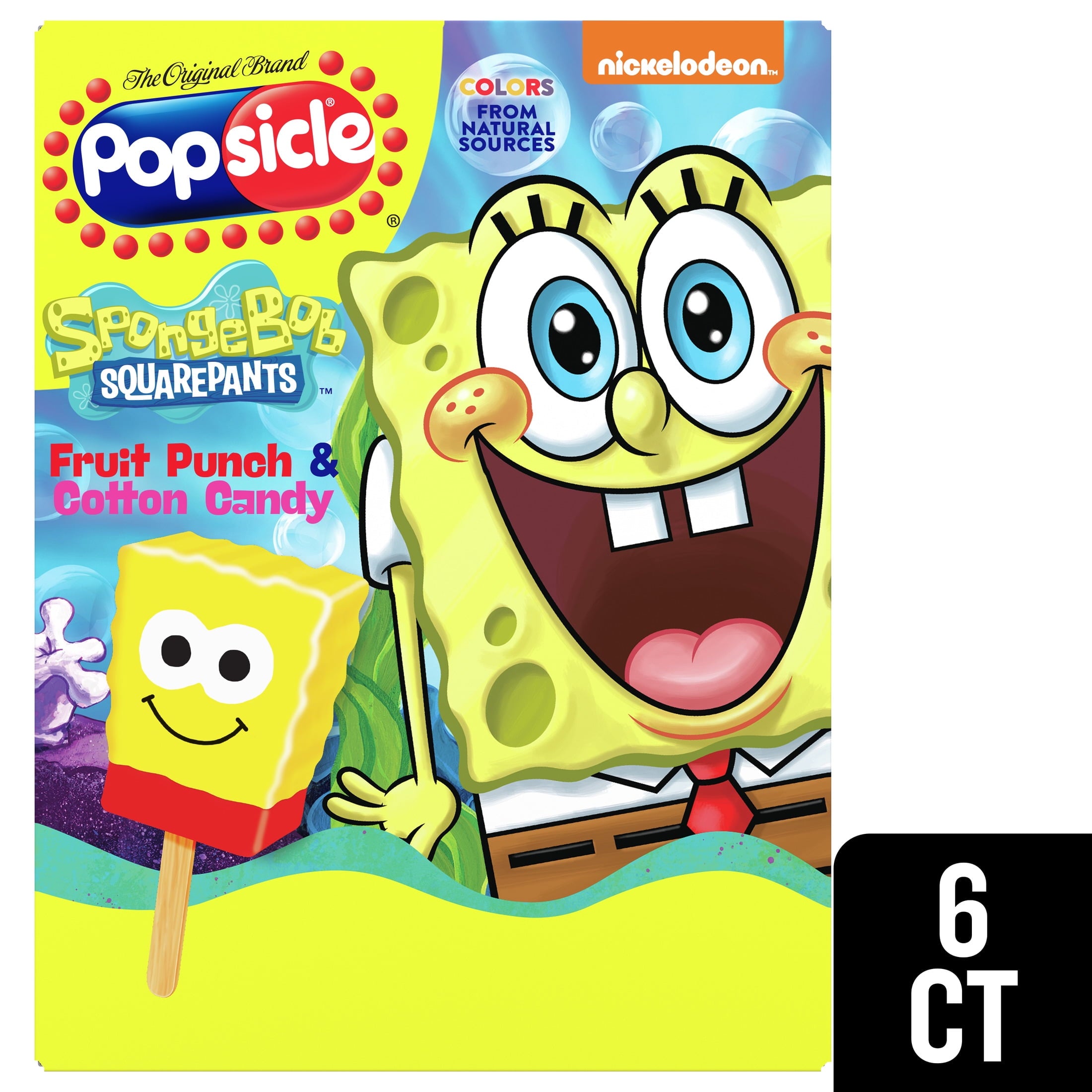 Popsicle SpongeBob SquarePants Frozen Dessert Bars 6 Count 50 Cal