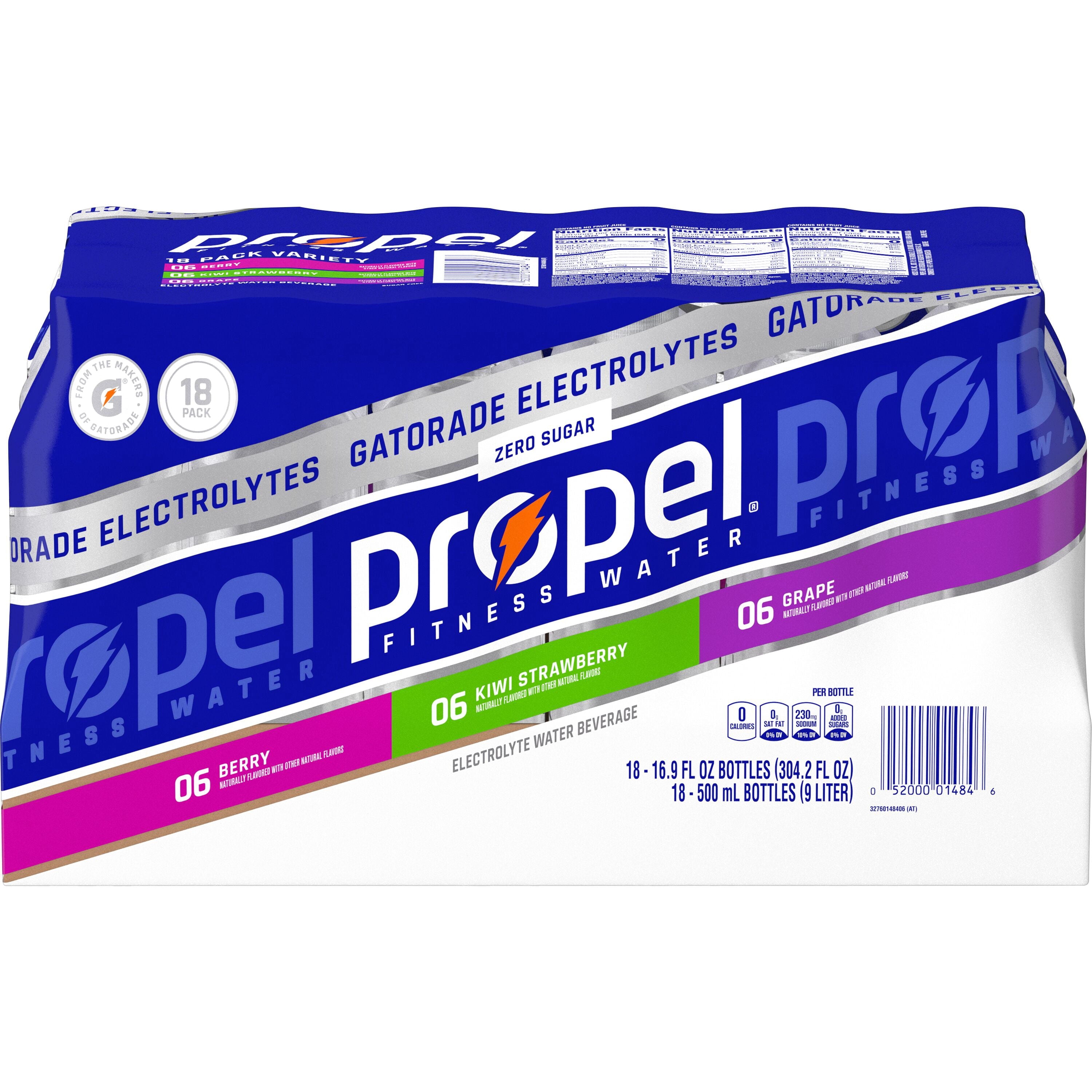 Propel Electrolyte Enhanced Water Variety Pack Zero Calorie Sports Drink 16.9 fl oz 18 Count
