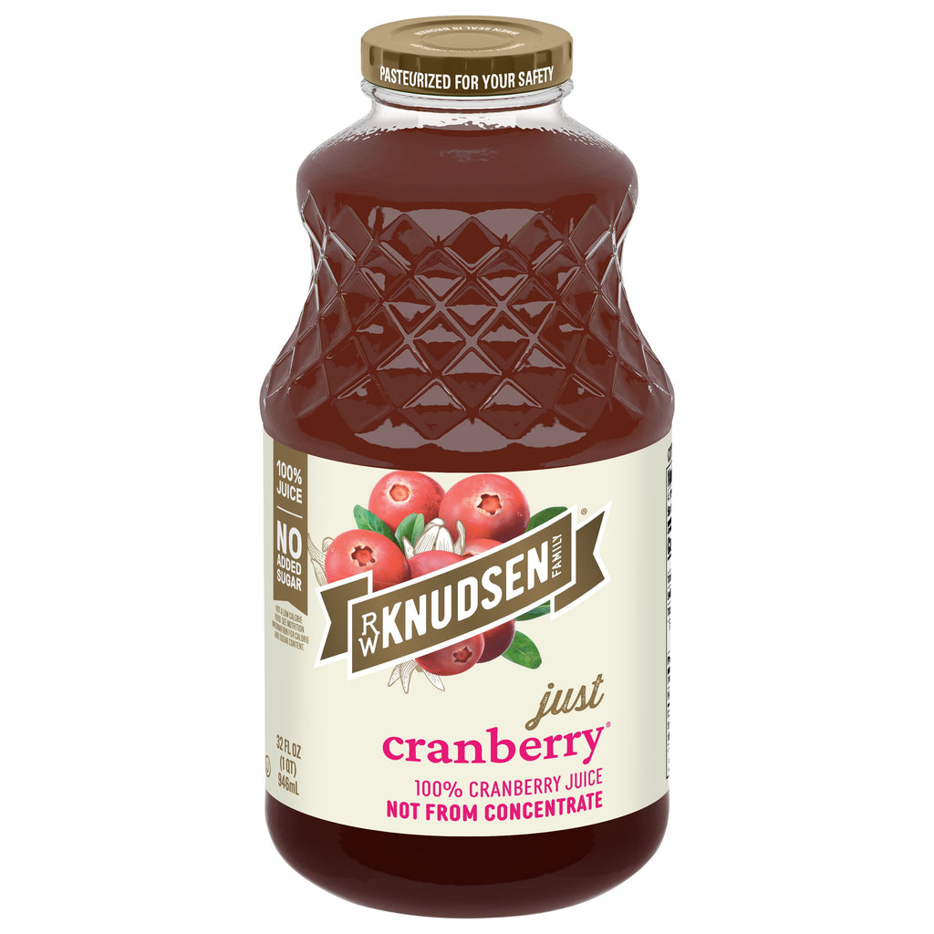 R.W. Knudsen Family Just Cranberry Juice 32 fl oz Glass Bottle