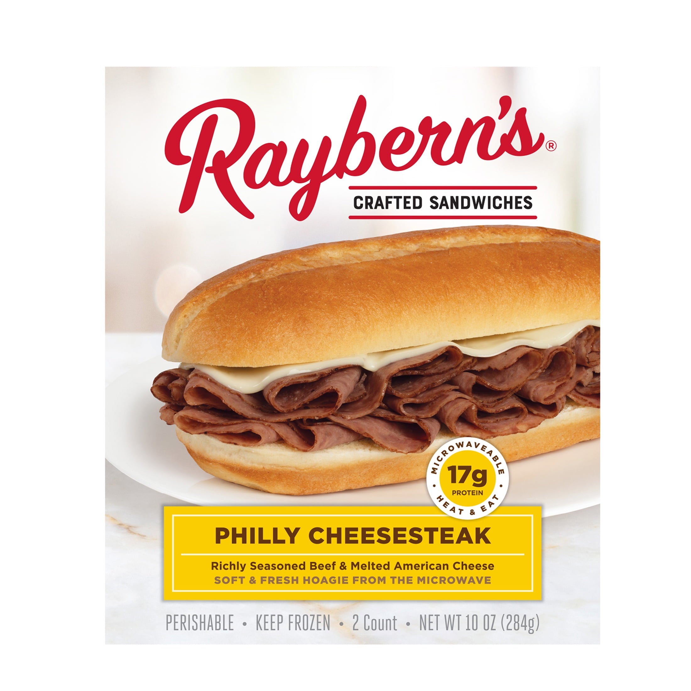 Raybern's Philly Cheesesteak Sandwich Frozen 10 Oz 2 Ct