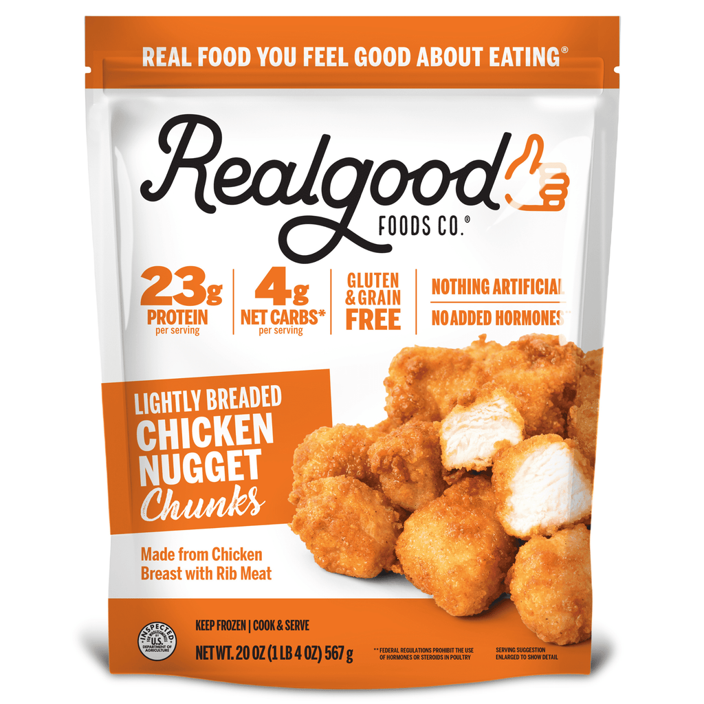 Realgood Foods Co. Lightly Breaded Chicken Breast Nuggets Frozen 20 Oz