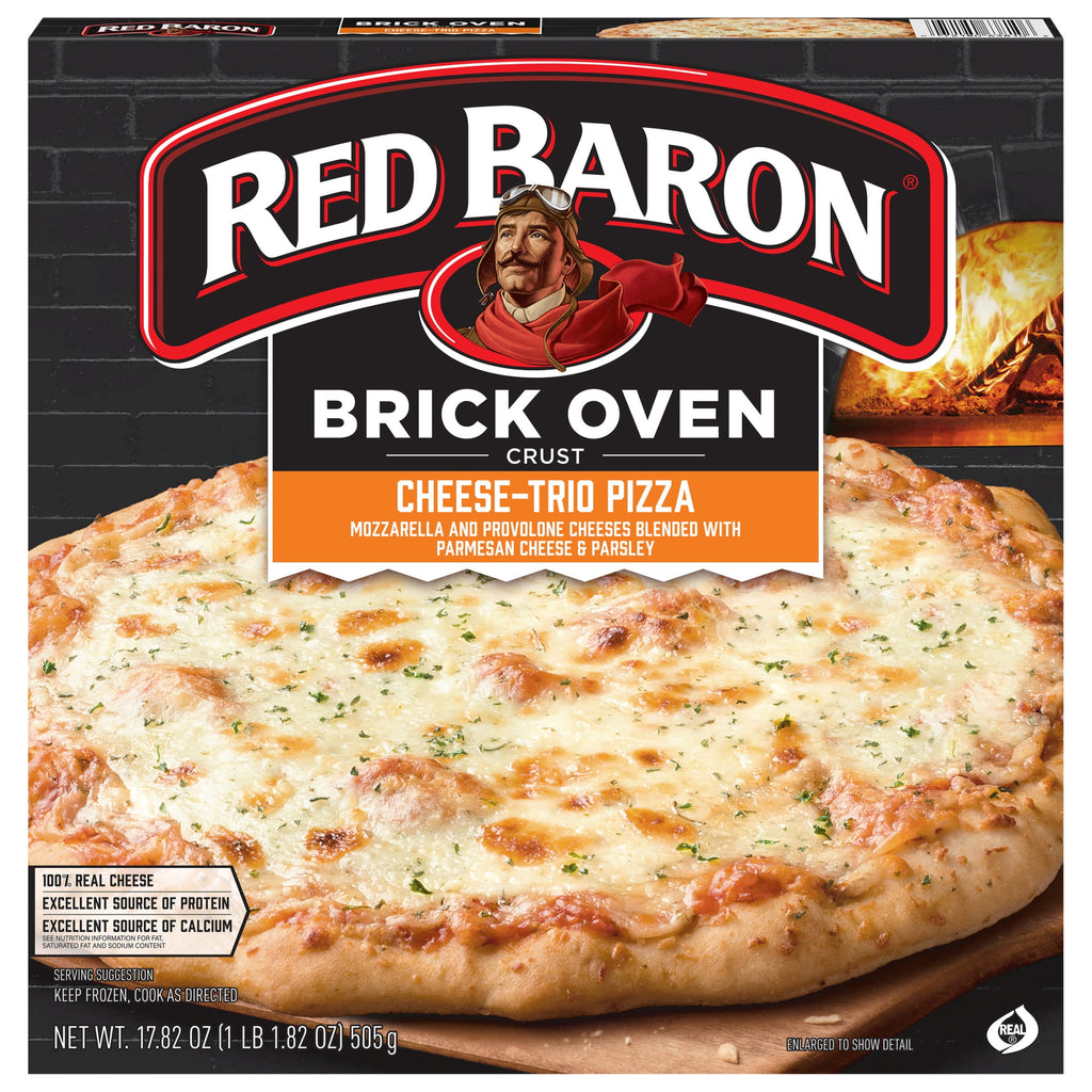 Red Baron Brick Oven Crust Cheese-Trio Pizza Frozen 17.82 Oz