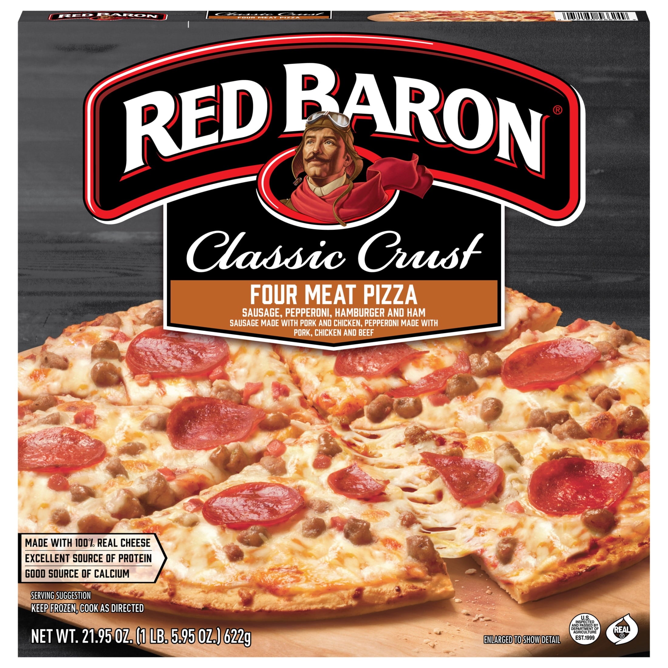 Red Baron Four Meat Classic Crust Frozen Pizza 21.95 Oz