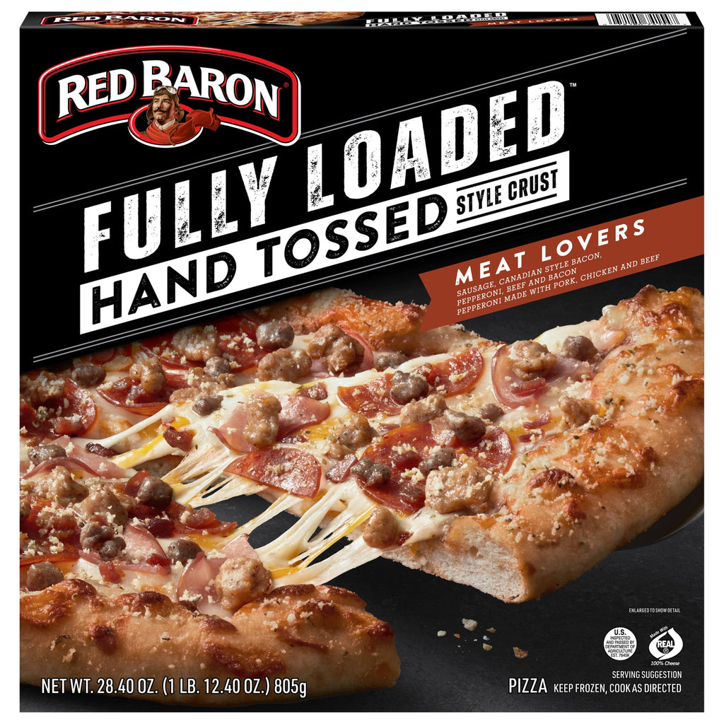 Red Baron Fully Loaded Hand Tossed Meat Lovers Frozen Pizza 28.4 Oz