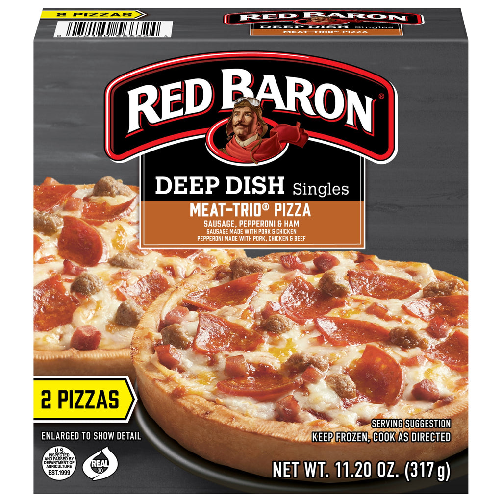 Red Baron Meat Trio Deep Dish Singles Frozen Personal Pizza 11.2 Oz 2 Pack