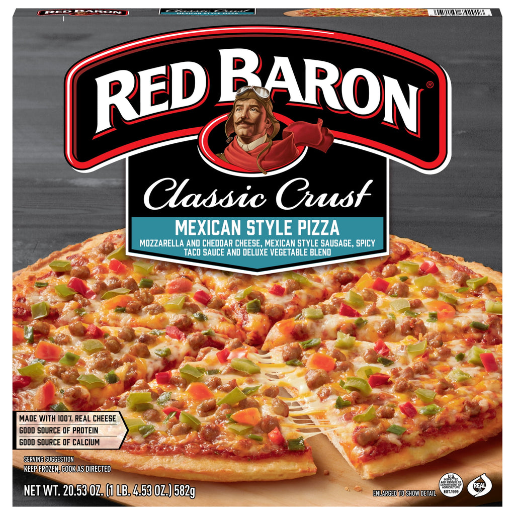 Red Baron Mexican Style Classic Crust Frozen Pizza 20.53 Oz