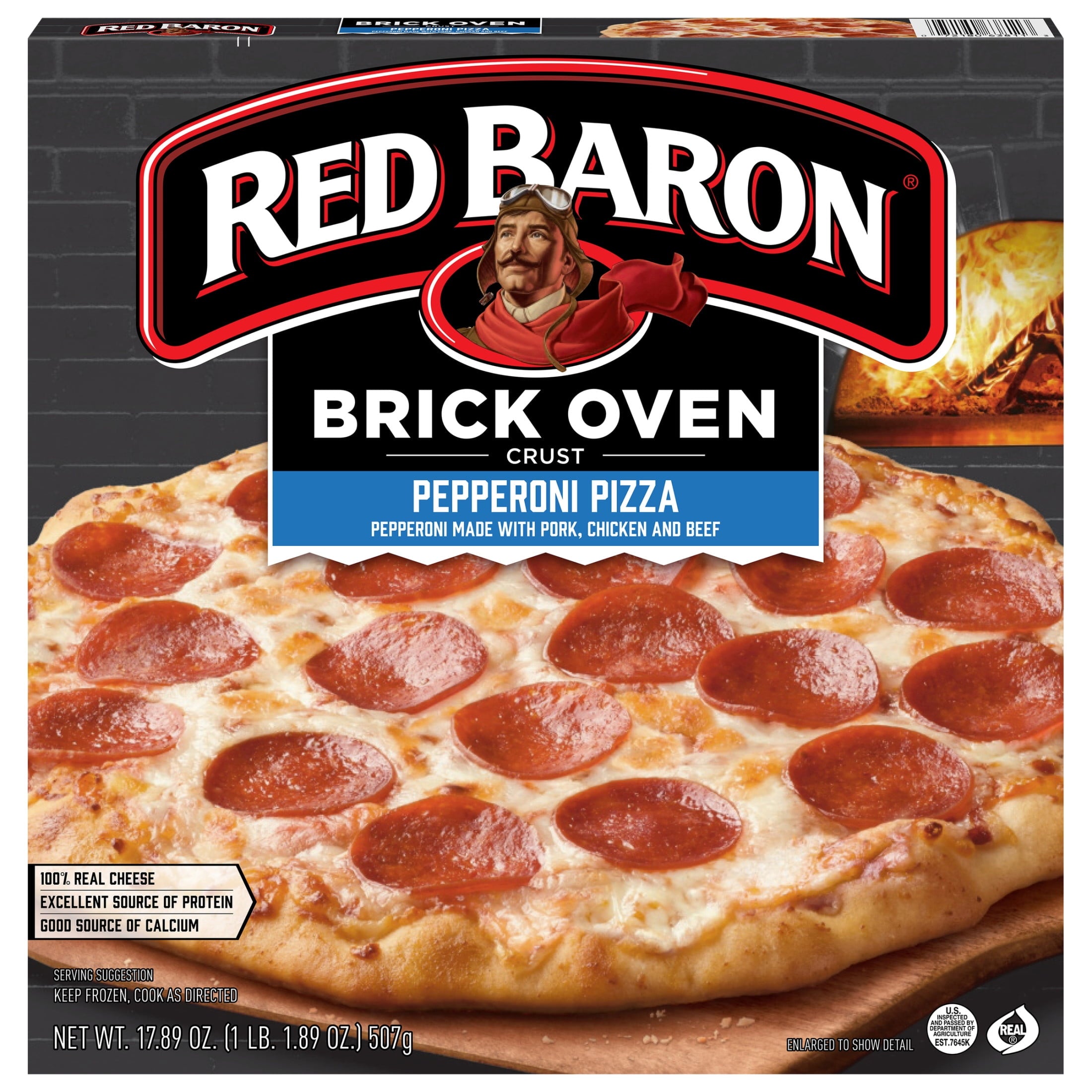 Red Baron Pepperoni Brick Oven Crust Frozen Pizza 17.89 Oz