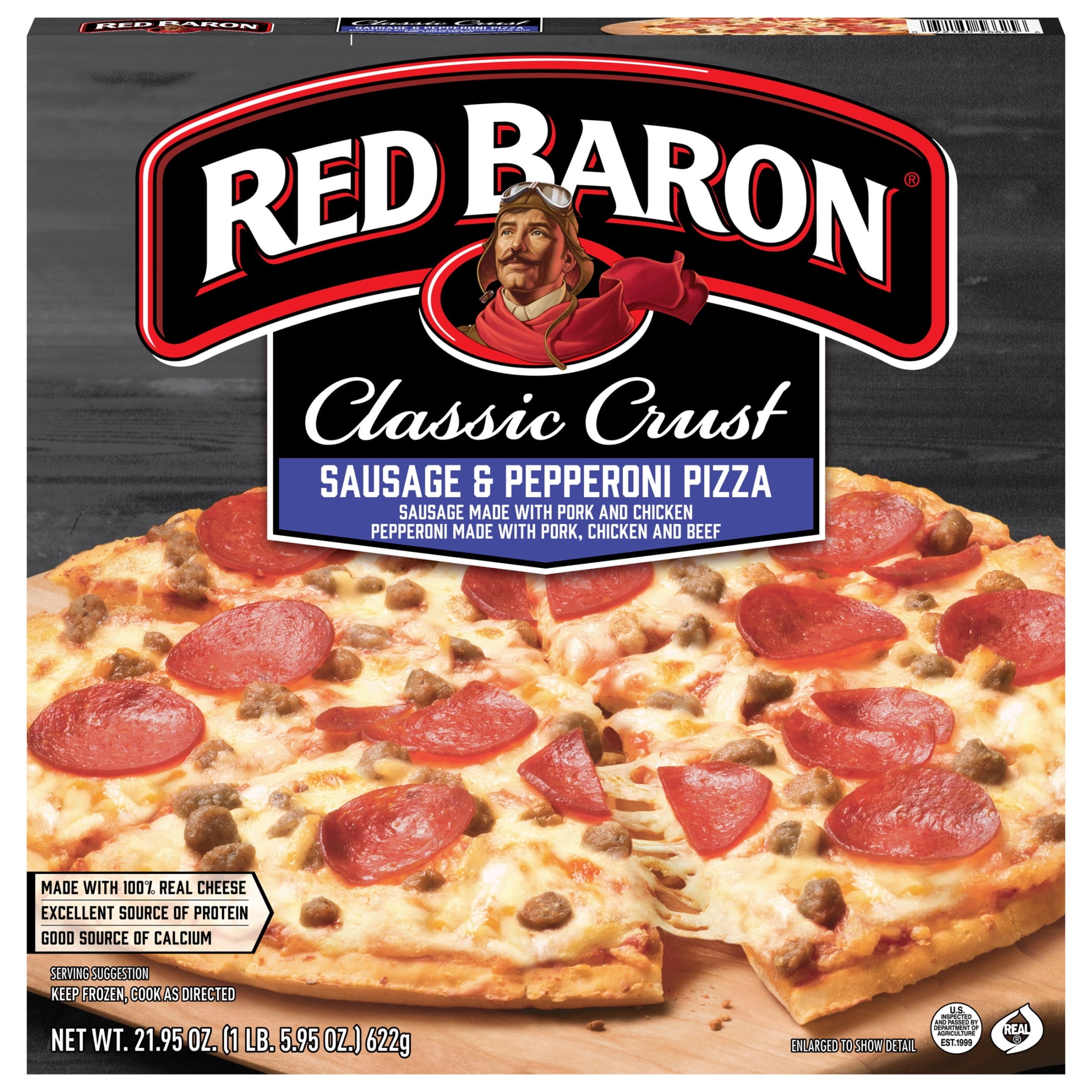 Red Baron Sausage And Pepperoni Classic Crust Frozen Pizza 21.95 Oz