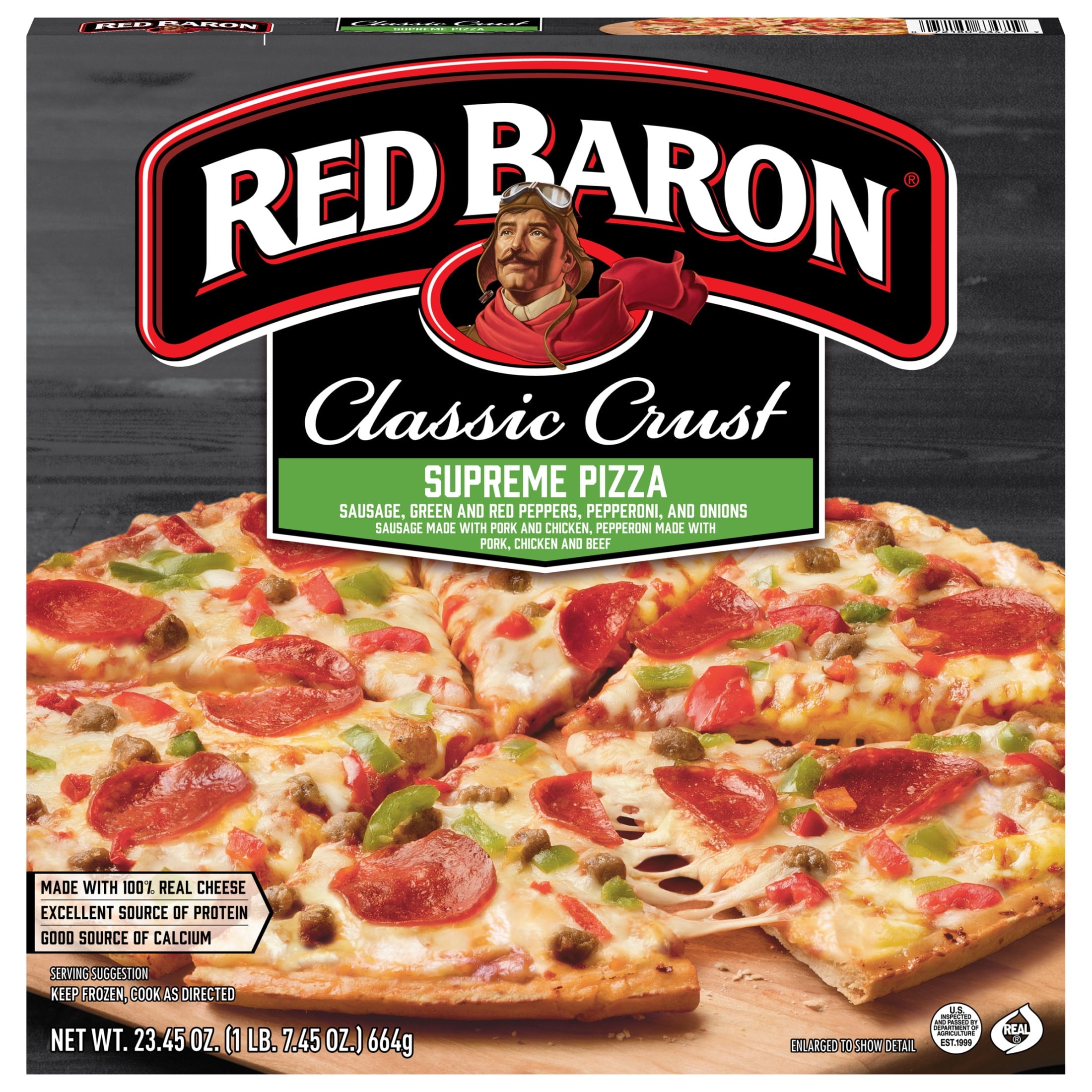 Red Baron Supreme Classic Crust Frozen Pizza 23.46 Oz