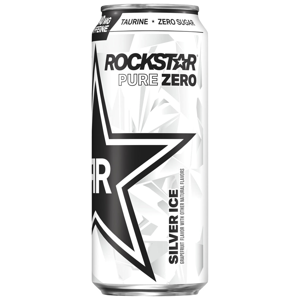 Rockstar Pure Zero Silver Ice Energy Drink 16 fl oz Single Can