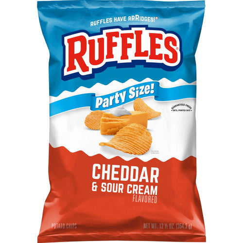 Cheddar & Sour Cream Potato Chips Party Size 12.5 Oz 1 Count Ruffles