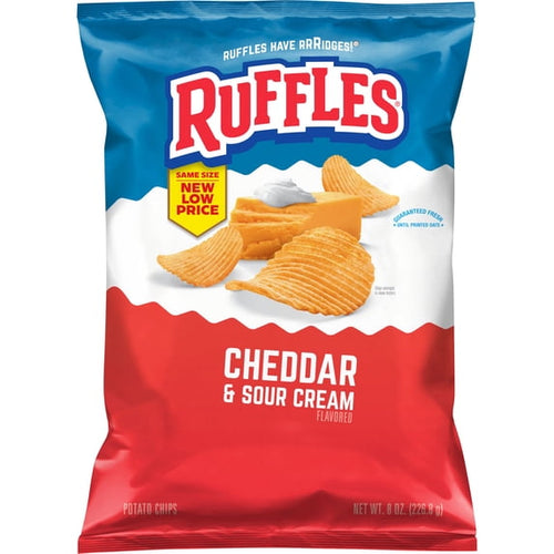 Cheddar & Sour Cream Flavored Potato Chips 8 Oz 1 Count Ruffles