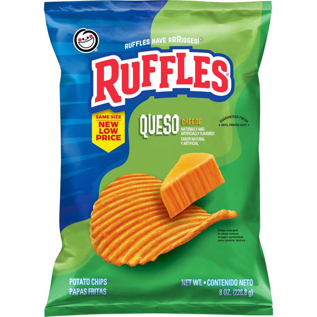 Queso Cheese Flavored Potato Chips 8 Oz Ruffles