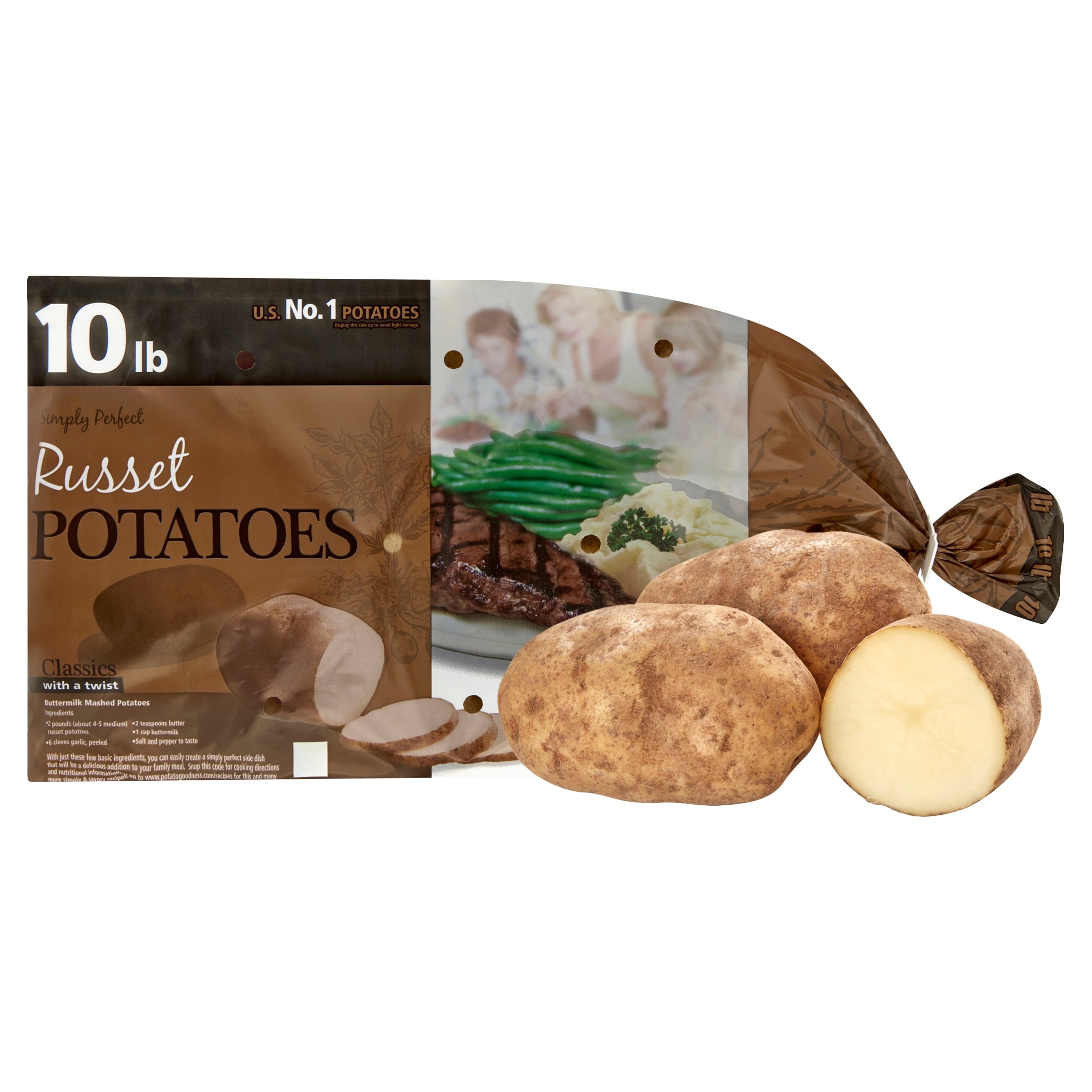 Fresh Whole Russet Potatoes 10 lb Bag