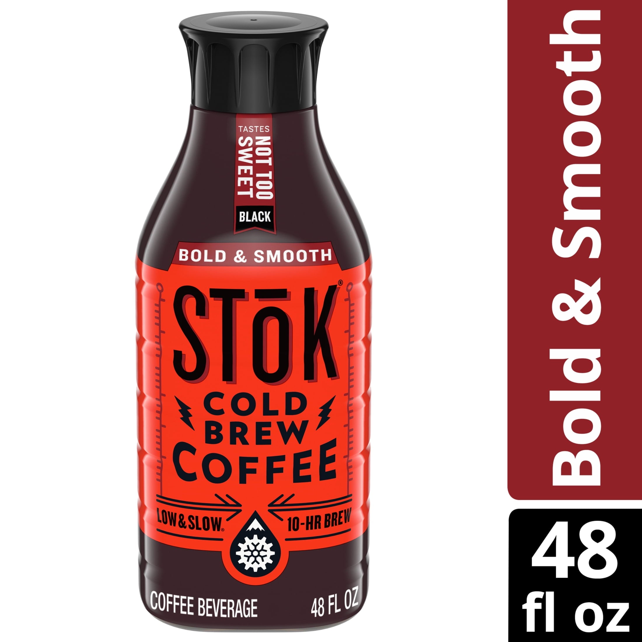 SToK Not Too Sweet Naturally Caffeinated Medium Roast Black Cold Brew Coffee 48 fl oz Bottle