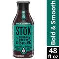 SToK Bold & Smooth Medium Roast Black Unsweetened Ready to Drink Cold Brew Coffee 48 fl oz Bottle