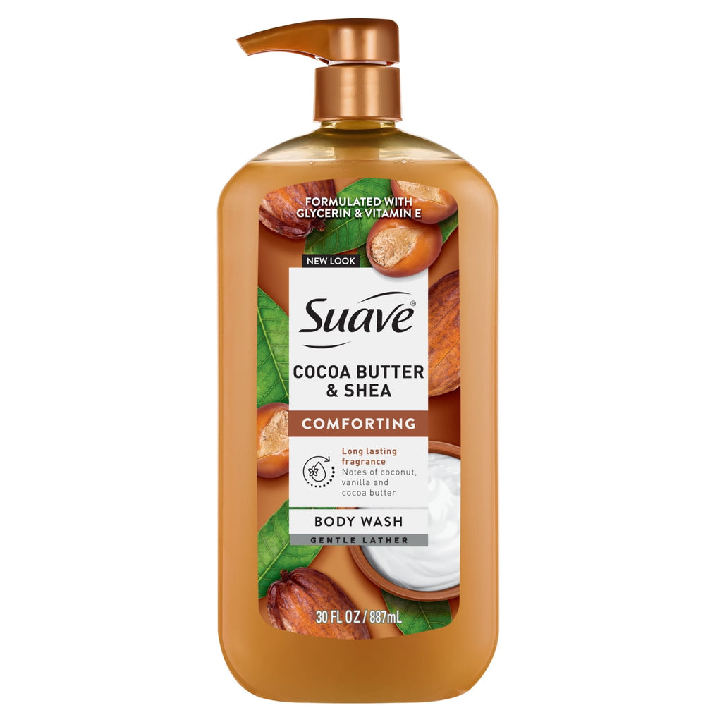 Suave Cocoa Butter & Shea Moisturizing Body Wash with Glycerin & Vitamin E 30 fl oz
