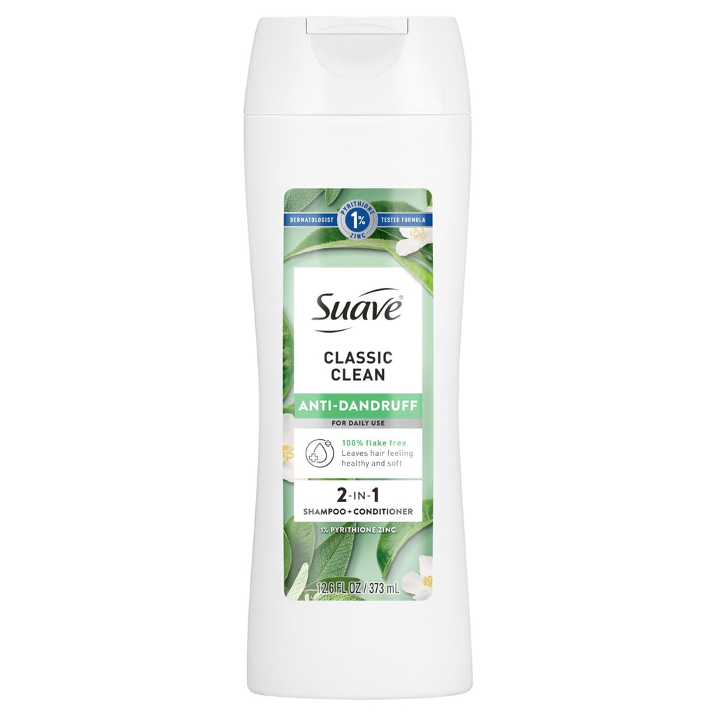 Suave Anti Dandruff 2-in-1 Shampoo & Conditioner for Women Classic Clean 12.6 fl oz