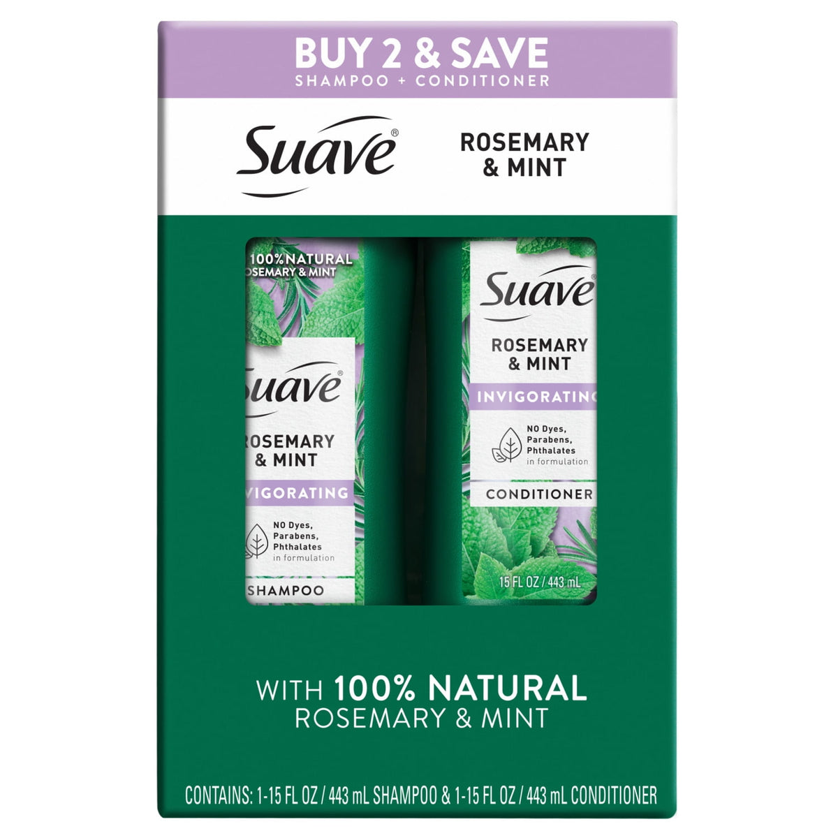 Suave Rosemary & Mint Invigorating Shampoo & Conditioner Set 30 fl oz