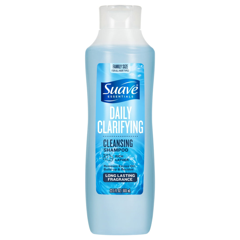 Suave Essentials Daily Clarifying Shampoo Deep Cleansing for All Hair Types 22.5 fl oz