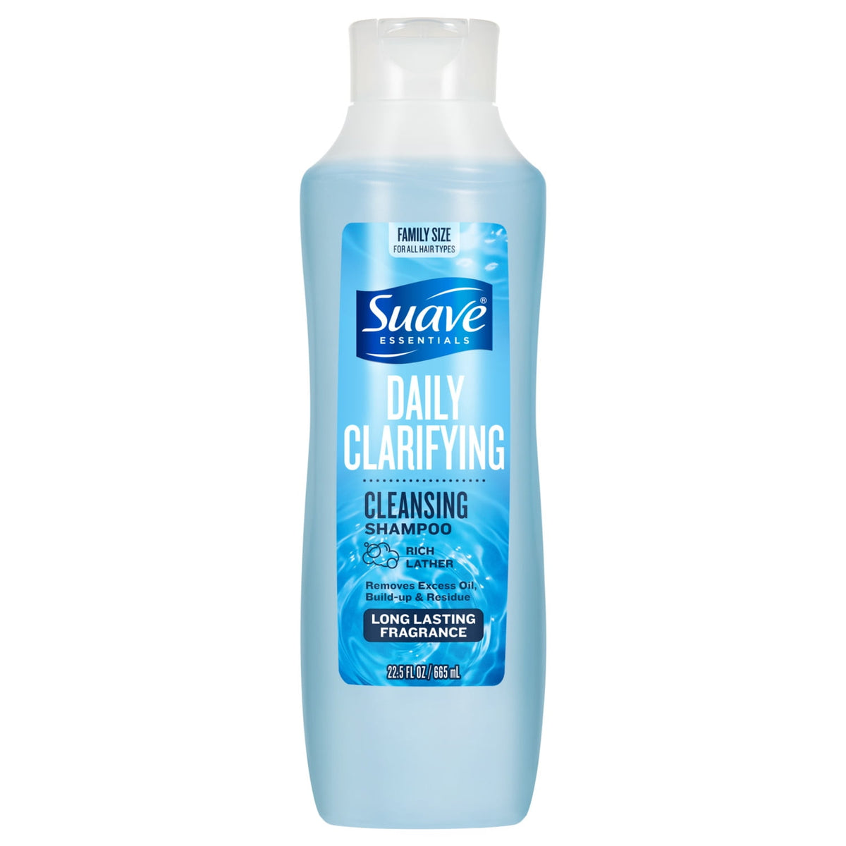 Suave Essentials Daily Clarifying Shampoo Deep Cleansing for All Hair Types 22.5 fl oz