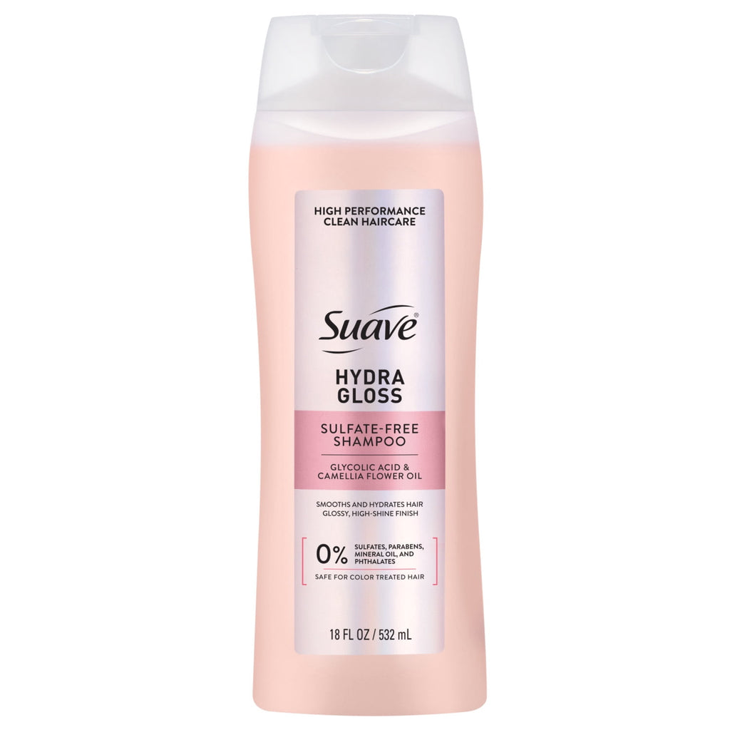 Suave Hydra Gloss Sulfate Free Shampoo with Glycolic Acid & Camellia Flower Oil 18 fl oz