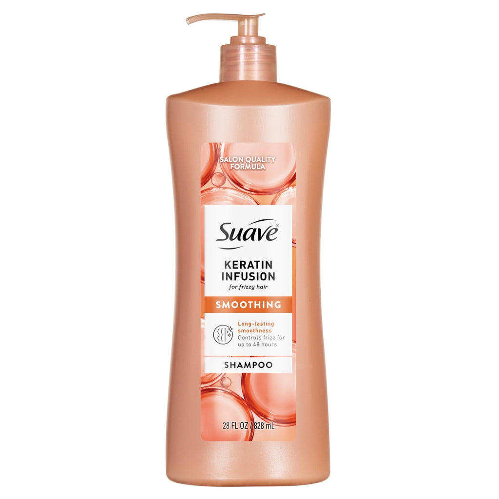 Suave Keratin Infusion Smoothing Shampoo for Frizzy Hair 48HR Frizz Control 28 fl oz