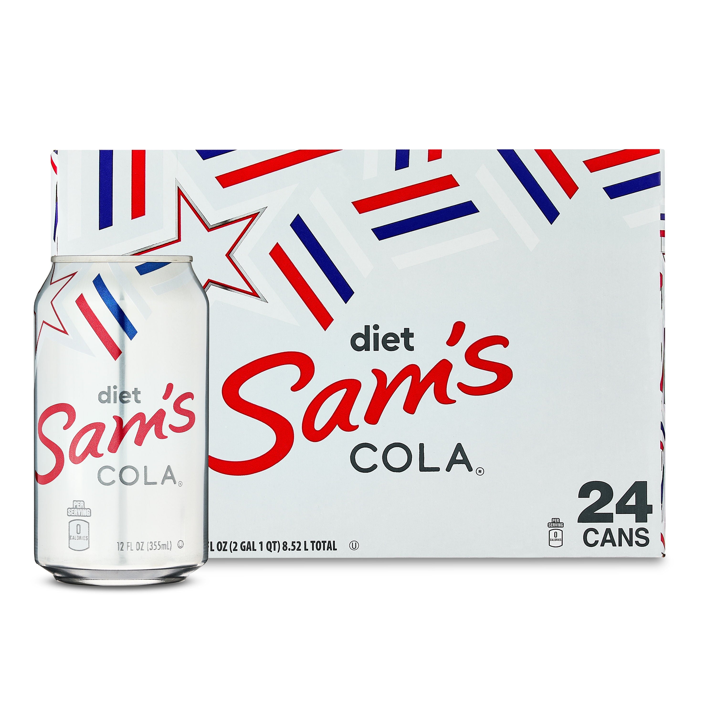 Sam's Choice Diet Cola Soda Pop Cans 12 Fl Oz 24 Pack