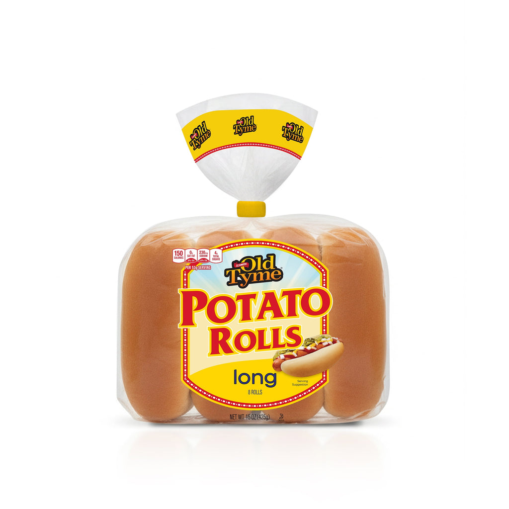 Old Tyme Soft & Fluffy Potato Long Rolls 8 Count