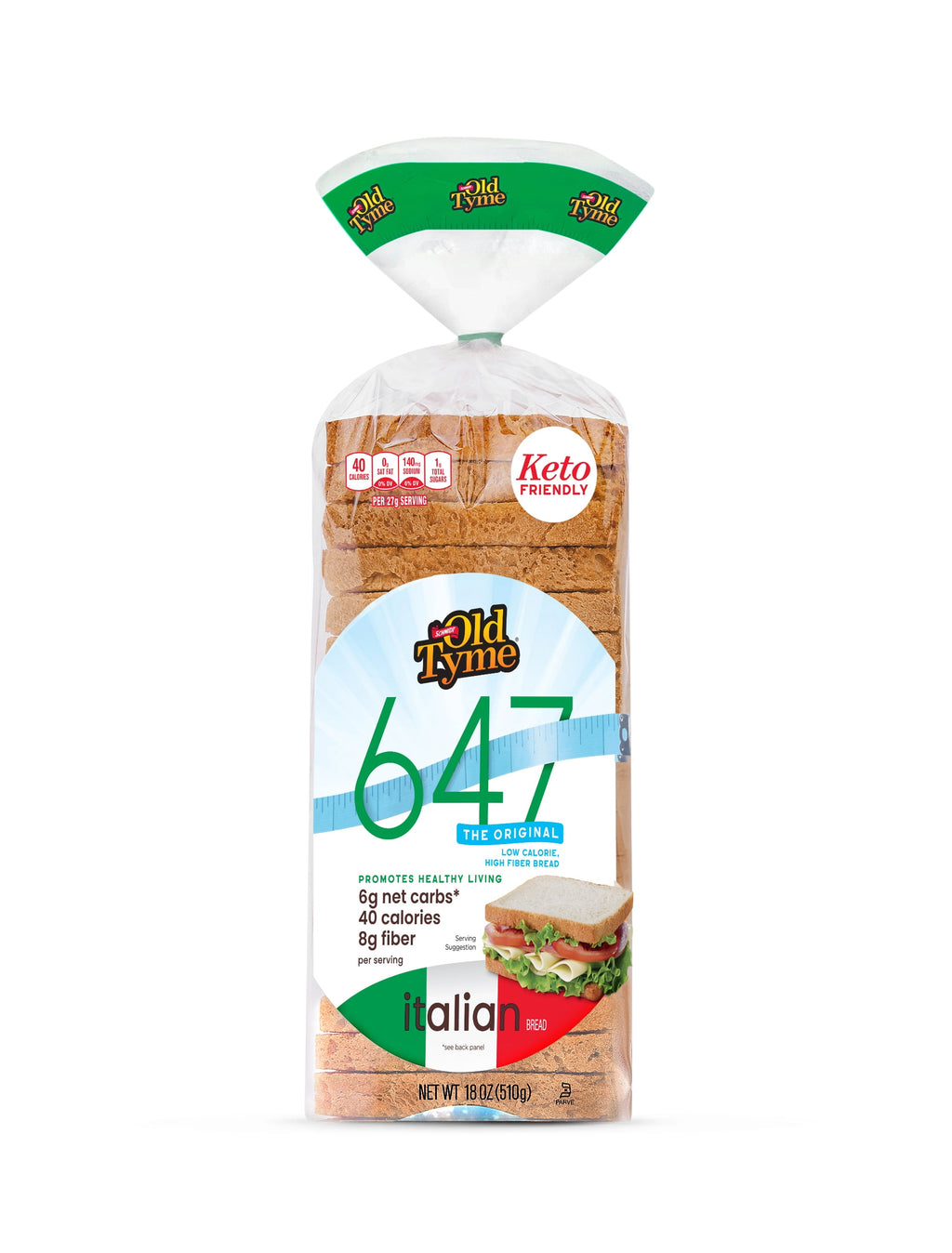 Old Tyme 647 Low Calorie Keto Friendly Italian Bread 18 Oz