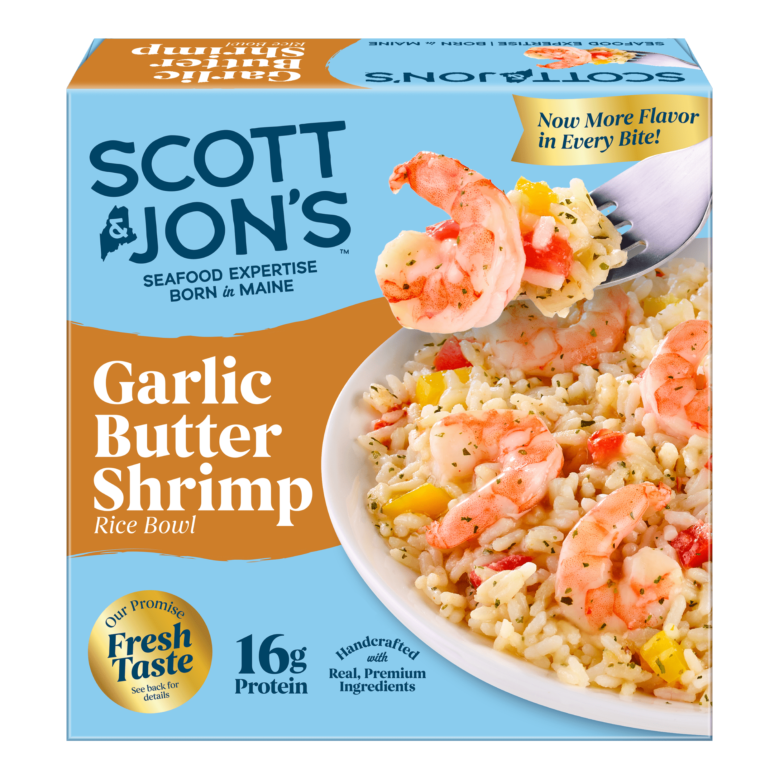 Scott & Jon's Garlic Butter Shrimp Rice Bowl Frozen Meal 9.6 Oz