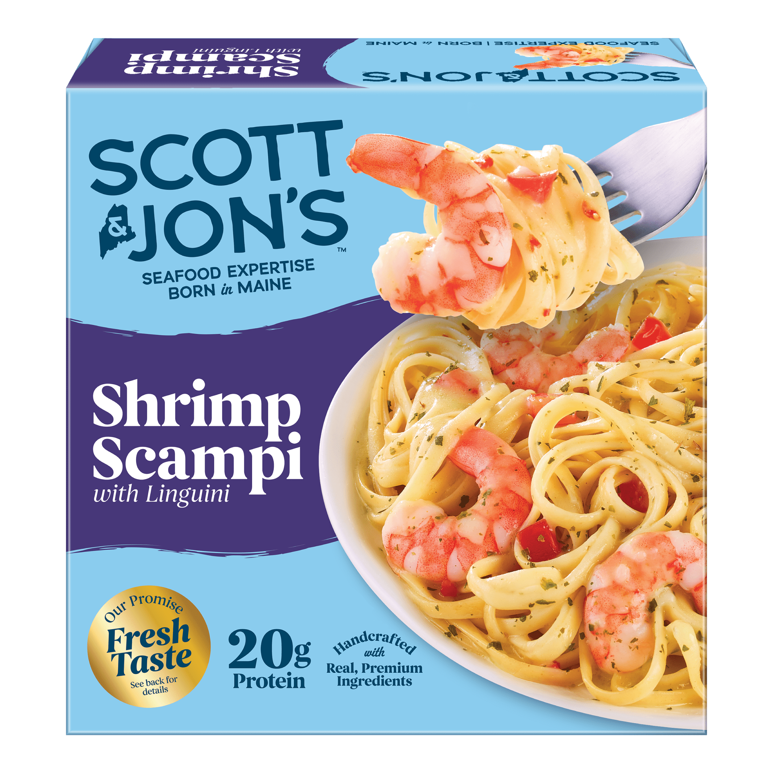 Scott & Jon's Shrimp Scampi Linguini Frozen Meal 9.6 Oz