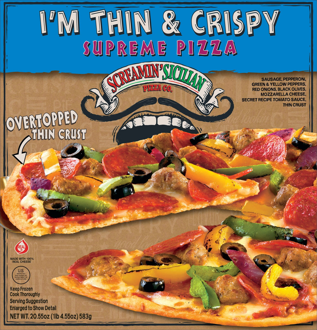 Screamin' Sicilian Thin Crust Supreme Frozen Pizza 20.55 Oz