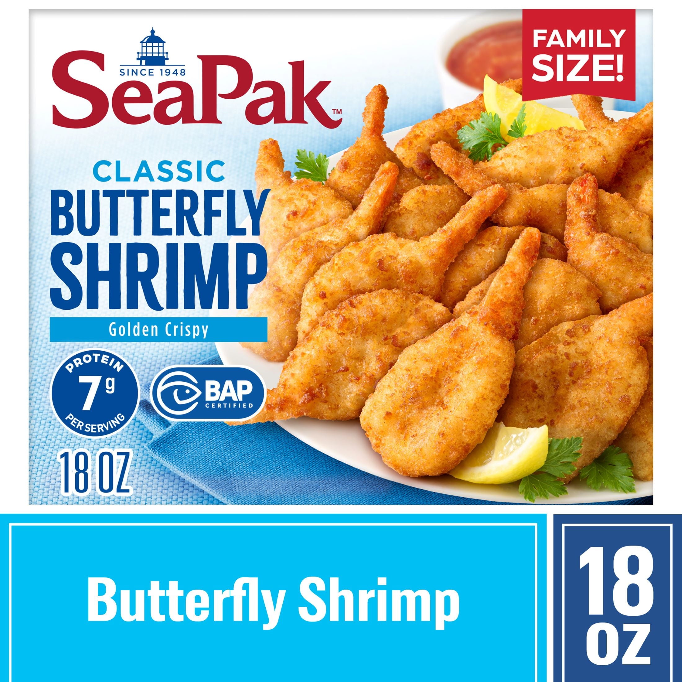 SeaPak Crispy Breaded Butterfly Shrimp Frozen 18 Oz 36 Count