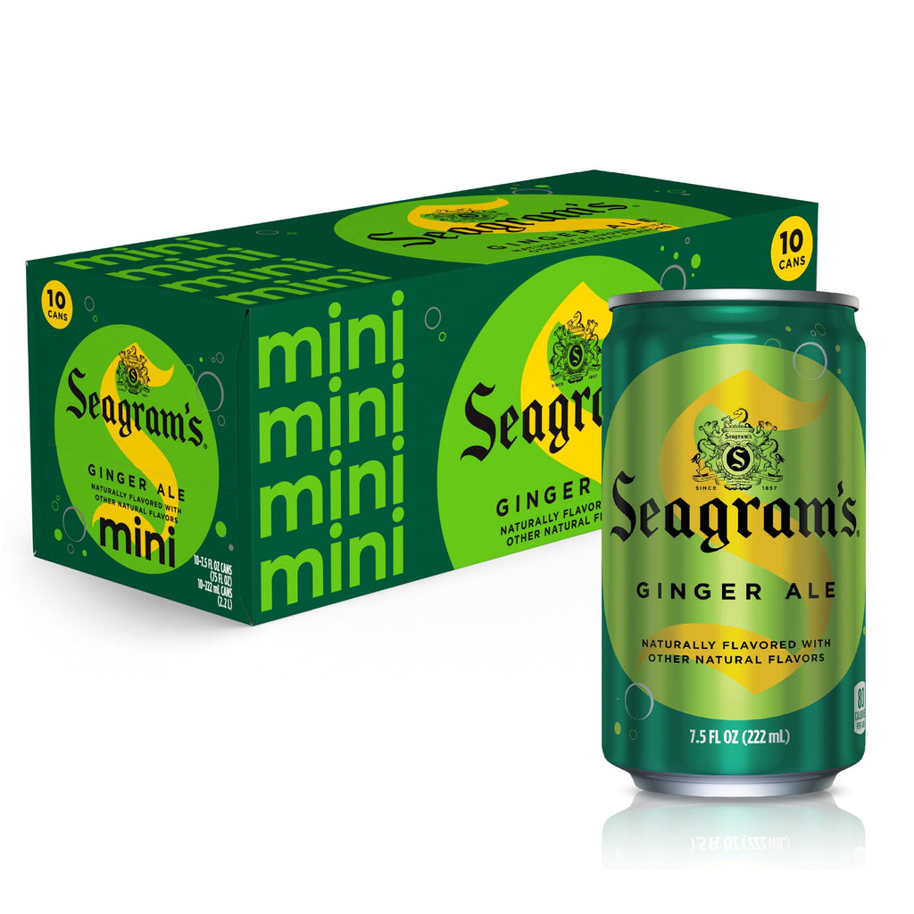 Seagram's Ginger Ale Soda Pop Mini Cans 7.5 Fl Oz 10 Pack