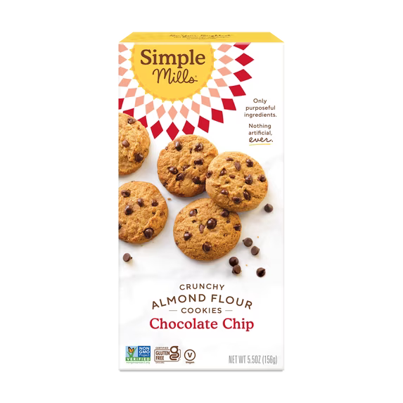 Simple Mills Chocolate Chip Crunchy Cookies, 5.5 oz.