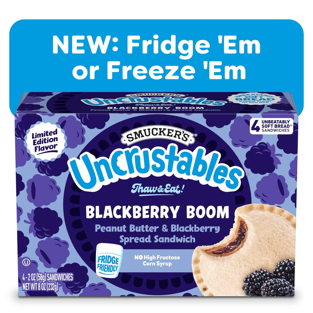 Smucker's Uncrustables Peanut Butter & Blackberry Spread Sandwiches Frozen 8 Oz