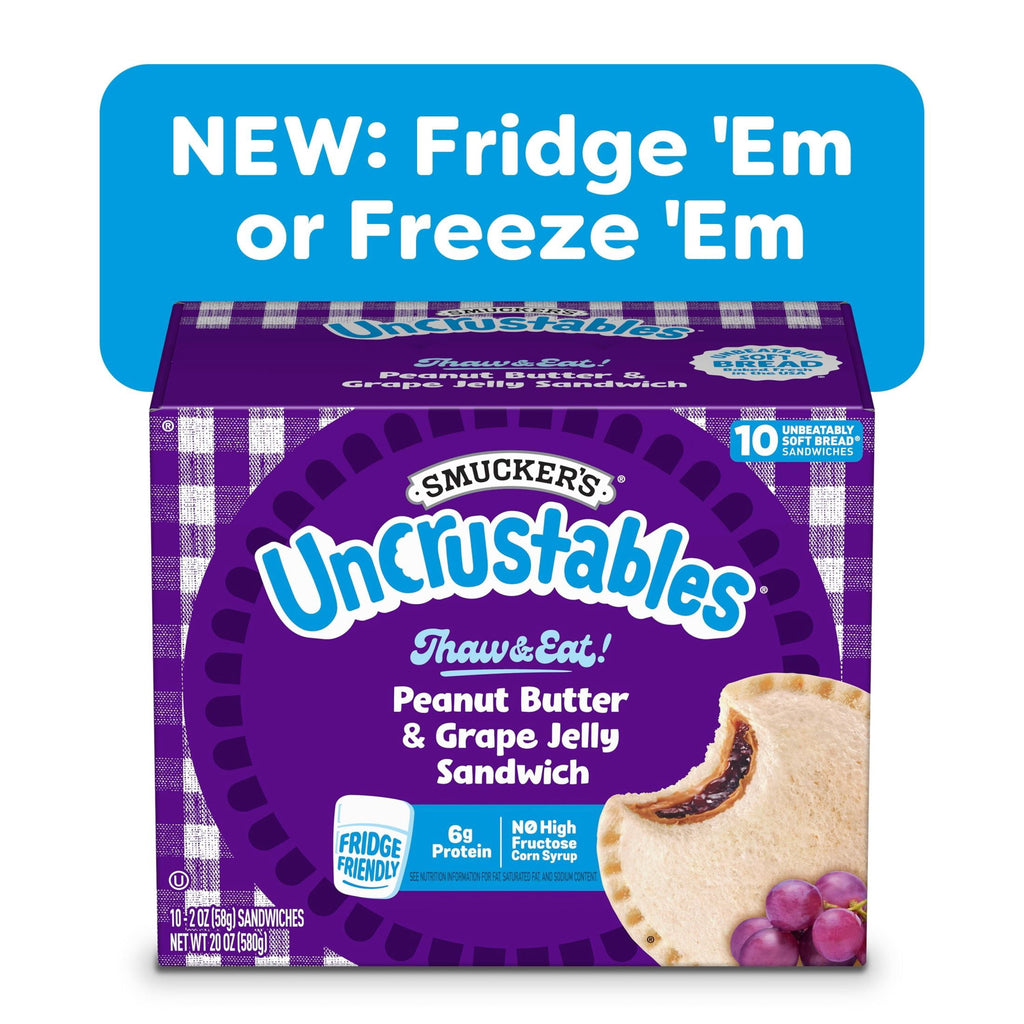 Smucker's Uncrustables Peanut Butter & Grape Jelly Sandwiches 10 Count 20 Oz Frozen
