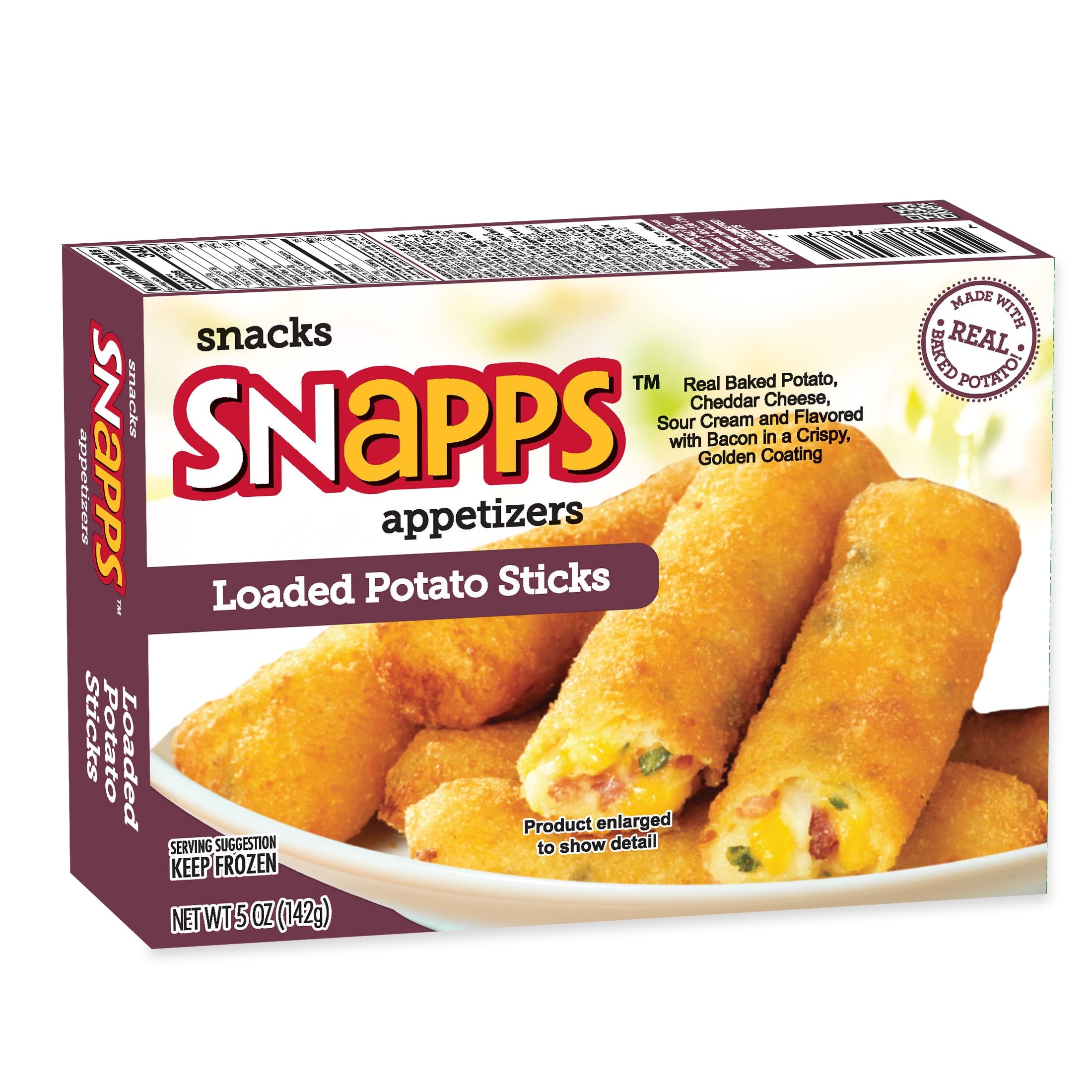 Snapps Loaded Potato Sticks Frozen Appetizers 5 Oz