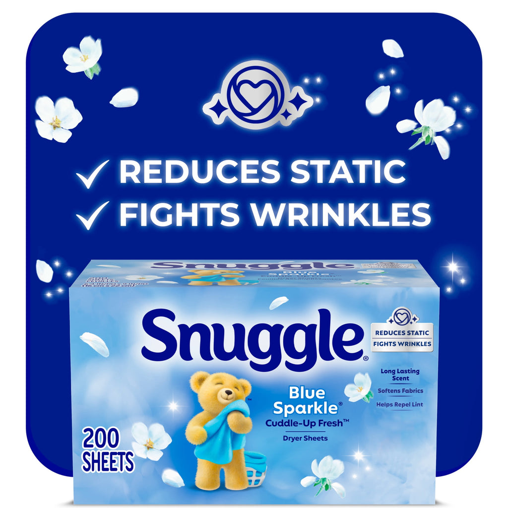 Snuggle Blue Sparkle Cuddle Up Fresh Dryer Sheets 200 Count