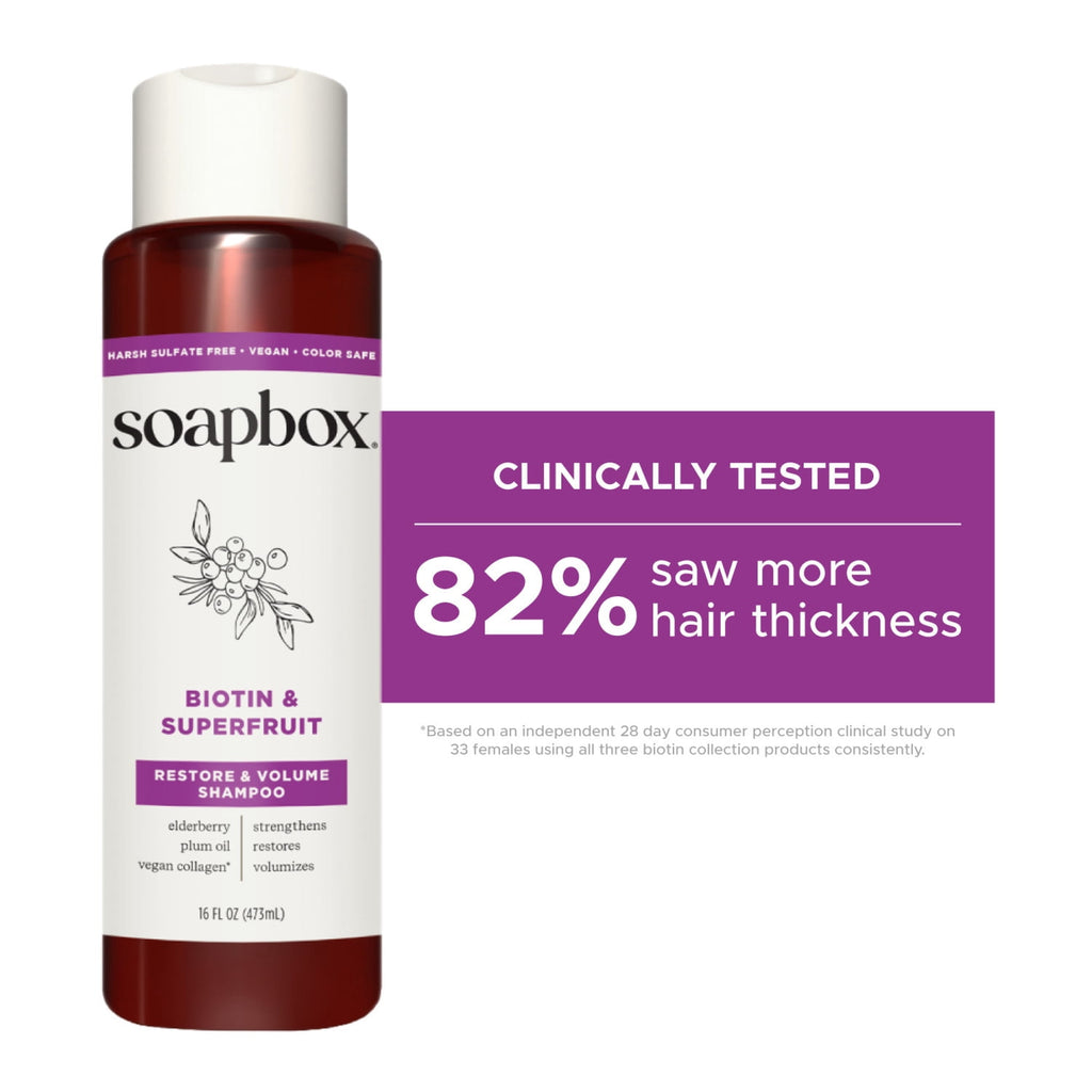 Soapbox Biotin & Superfruit Volumizing Shampoo For Fuller Hair 16 fl oz