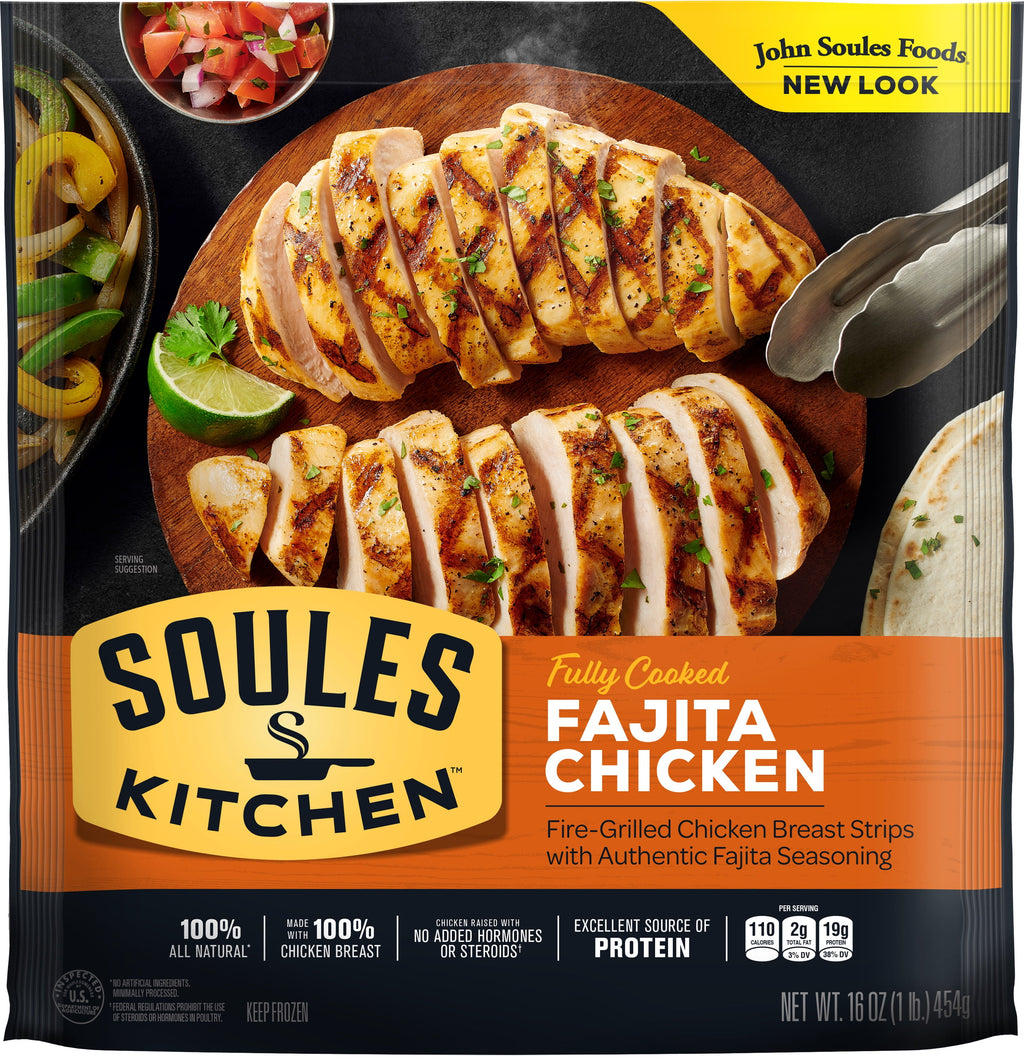 Soules Kitchen Chicken Breast Fajita Strips Frozen Fully Cooked 16 Oz