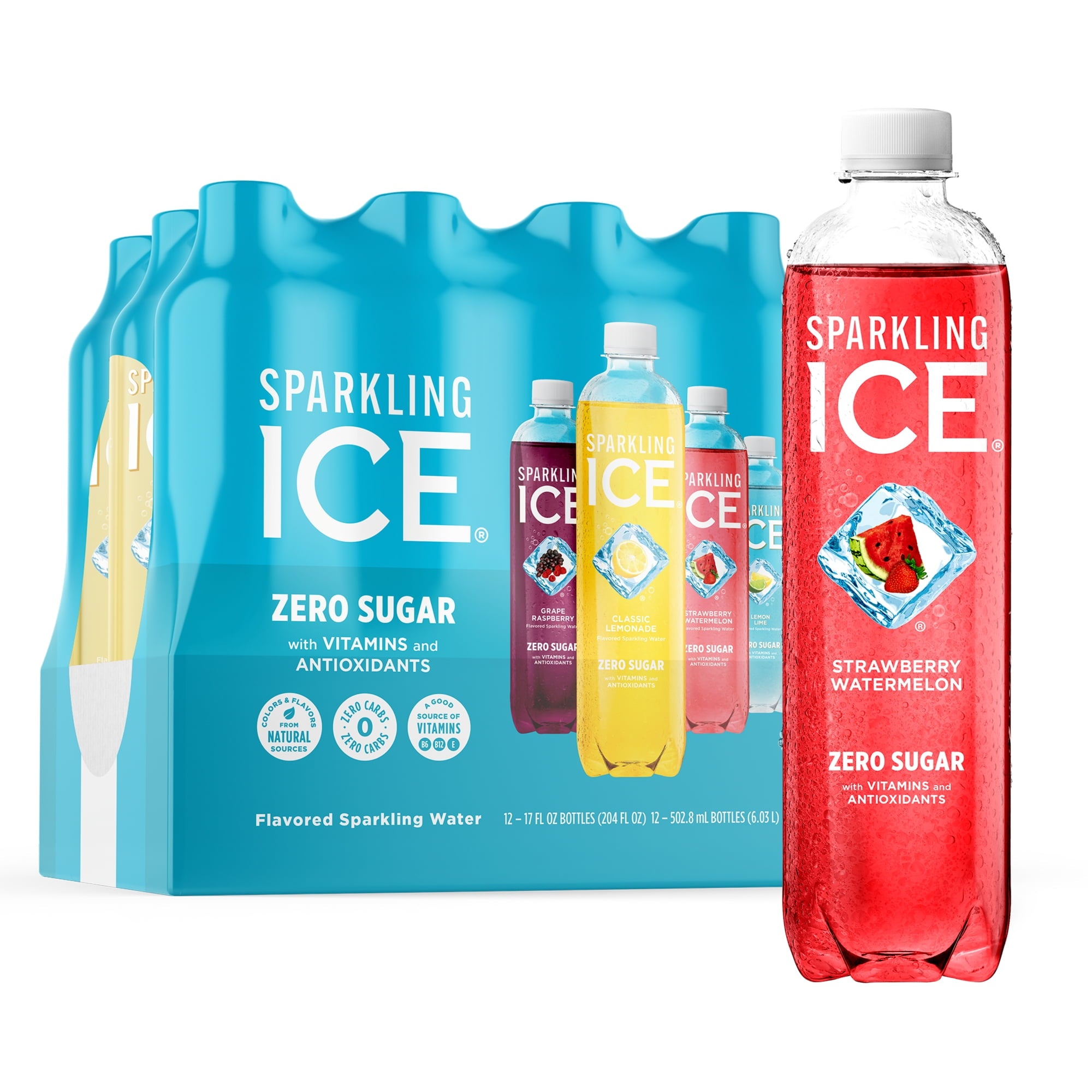 Sparkling Ice Blue Variety Pack Flavored Sparkling Water 17 fl oz 12 Count