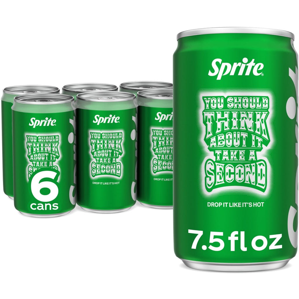 Sprite Lemon-Lime Caffeine Free Soda Pop Mini Cans 7.5 Fl Oz 6 Pack