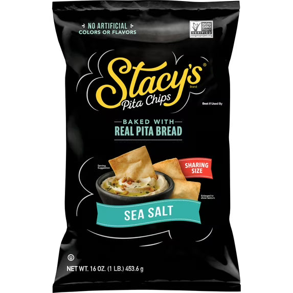 Stacy’s No Artificial Colors or Flavors Sea Salt Pita Chips Bag, 16 oz