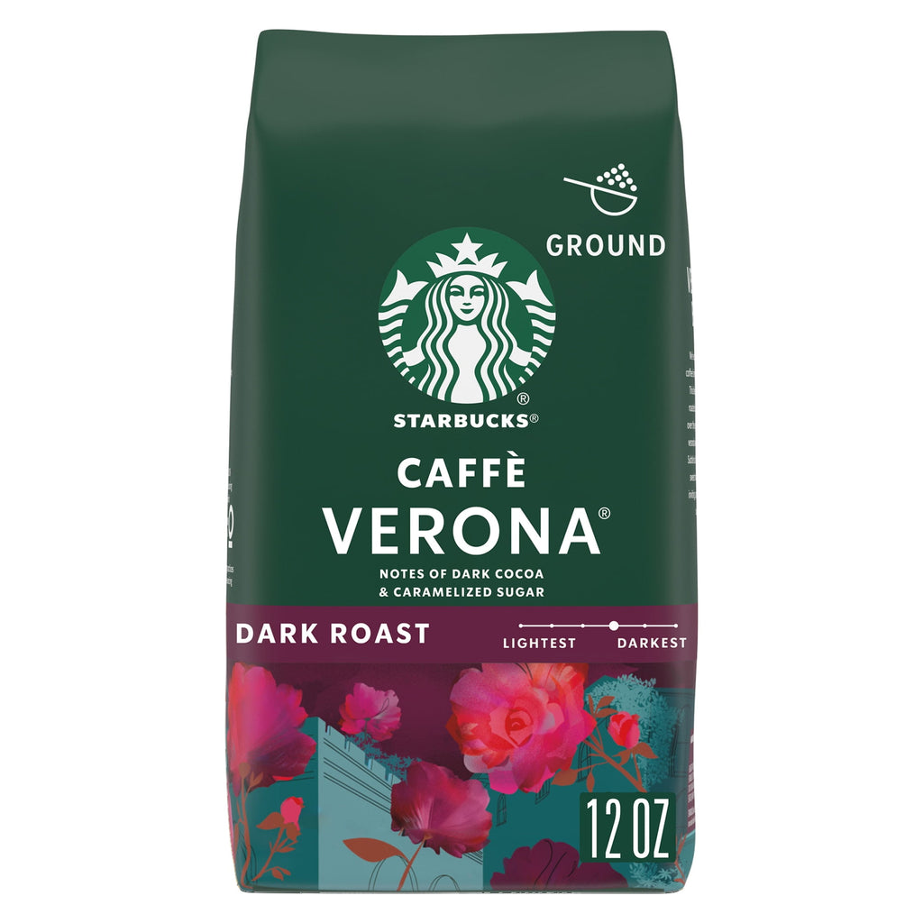 Starbucks at Home Caffè Verona Naturally Caffeinated Dark Roast Ground Coffee 12 oz Bag