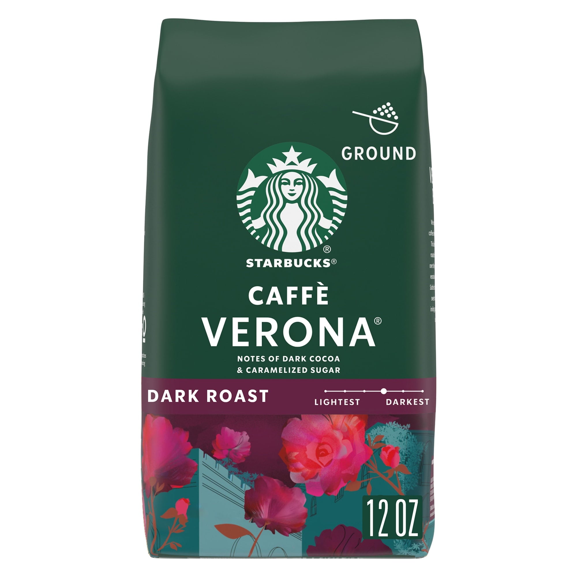 Starbucks at Home Caffè Verona Naturally Caffeinated Dark Roast Ground Coffee 12 oz Bag