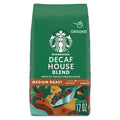 Starbucks Decaf House Blend Naturally Decaffeinated Medium Roast Ground Coffee 12 oz Bag