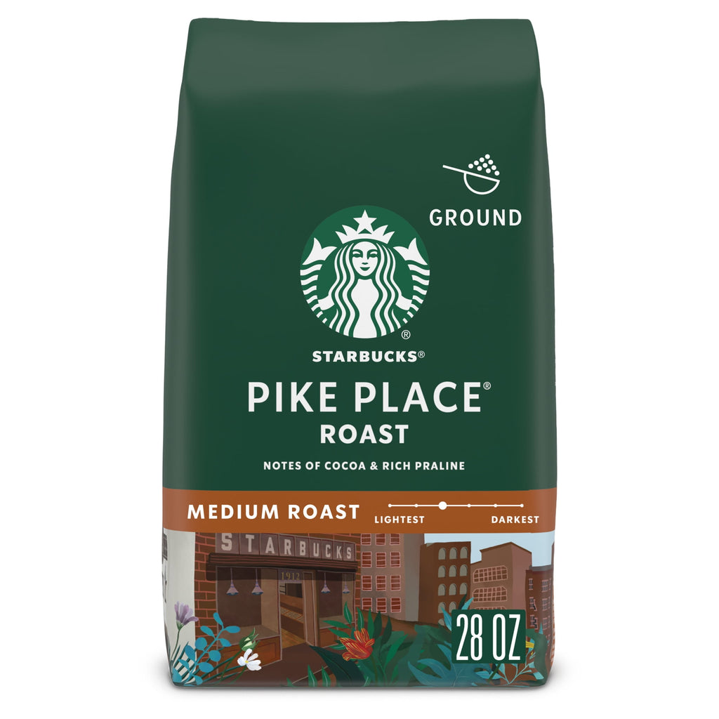 Starbucks at Home Pike Place Roast Naturally Caffeinated Medium Ground Coffee 28 oz Bag