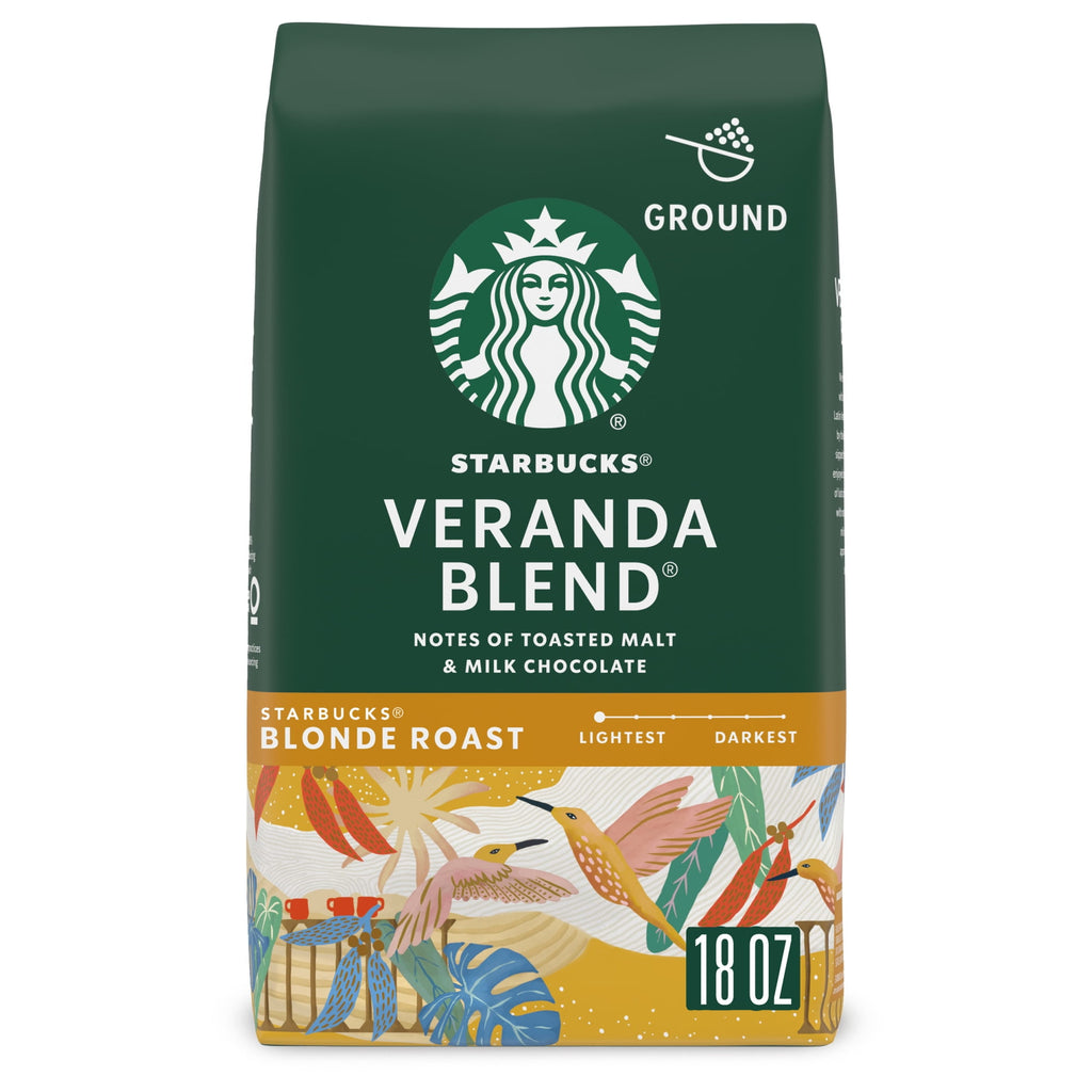 Starbucks at Home Veranda Blend Naturally Caffeinated Light Roast Ground Coffee 18 oz Bag